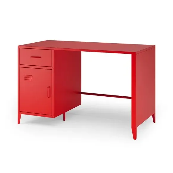 Metal Desk with Drawers - Tomato, Steel