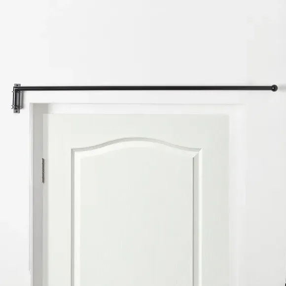 Metal Door Curtain Pole - Matt Black
