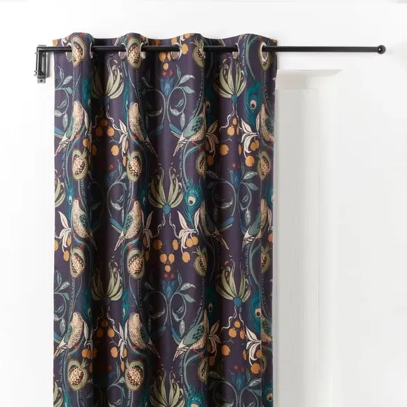 Metal Door Curtain Pole - Matt Black