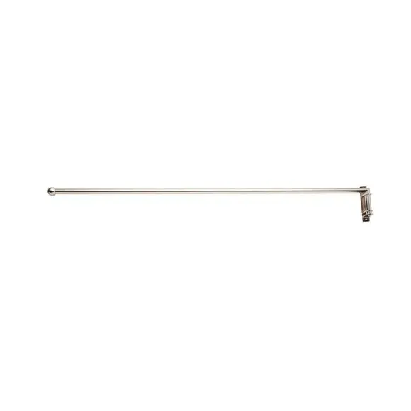 Metal Door Curtain Pole - Satin Steel