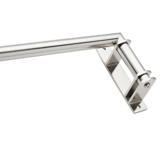 Metal Door Curtain Pole - Satin Steel