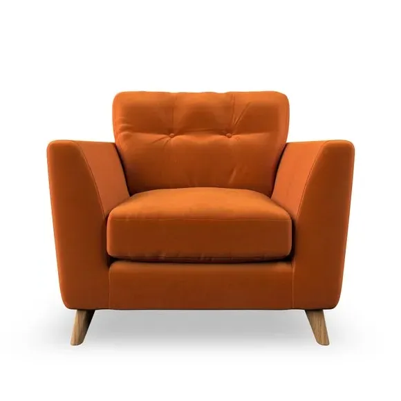 Mid-Century Armchair with Button Details - Ginger