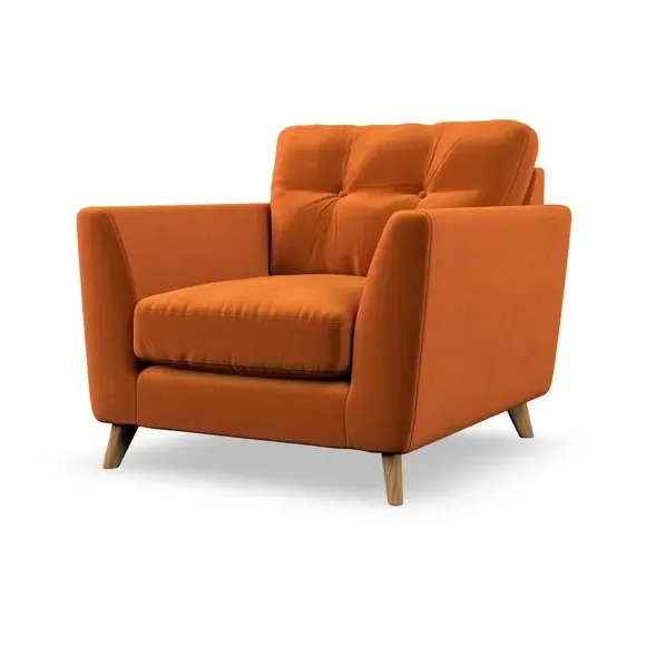 Mid-Century Armchair with Button Details - Ginger