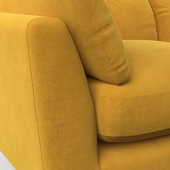 Mid-Century Armchair with Button Details - Gold