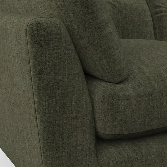 Mid-Century Armchair with Button Details - Green