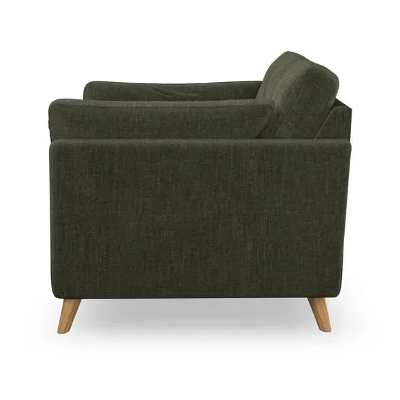 Mid-Century Armchair with Button Details - Green