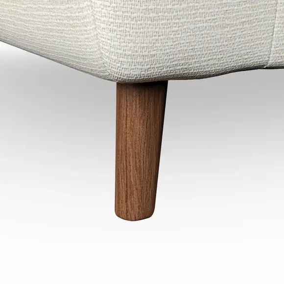 Mid-Century Armchair with Button Details - Ivory