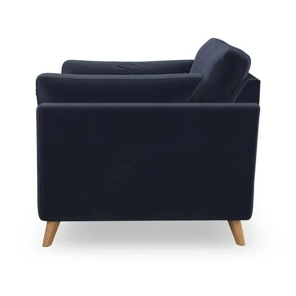 Mid-Century Armchair with Button Details - Navy