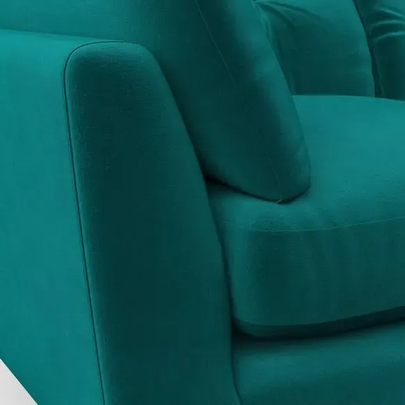 Mid-Century Armchair with Button Details - Peacock