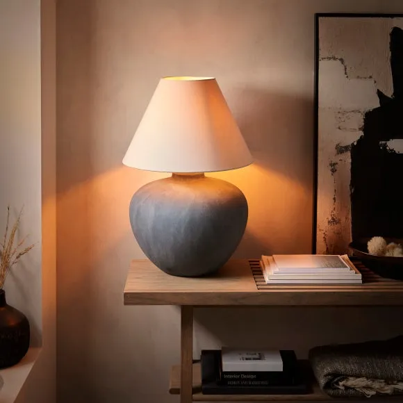 Mid Century Table Lamp - Black, Ceramic