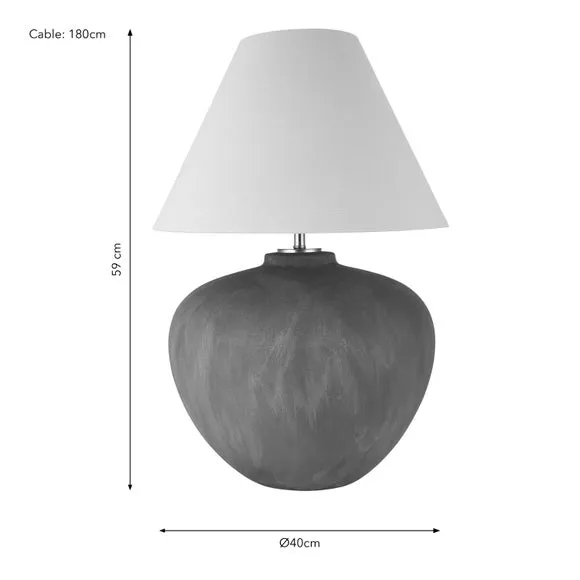 Mid Century Table Lamp - Black, Ceramic