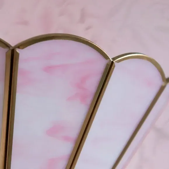 Mid Century Wall Light Scalloped - Pink, Glass