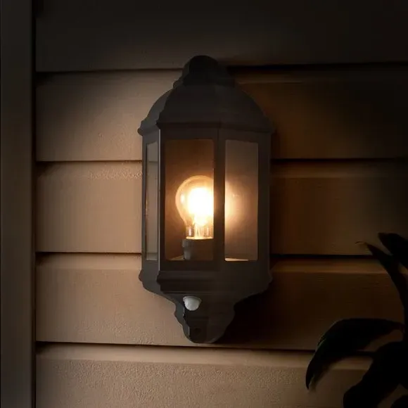 Mid Century Wall Light with PIR Sensor - Black