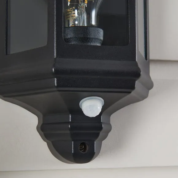 Mid Century Wall Light with PIR Sensor - Black