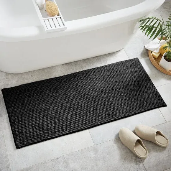 Mini Bath Runner with Bobble Texture - Black image