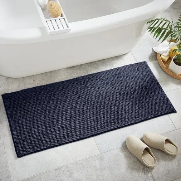 Mini Bath Runner with Bobble Texture - Blue