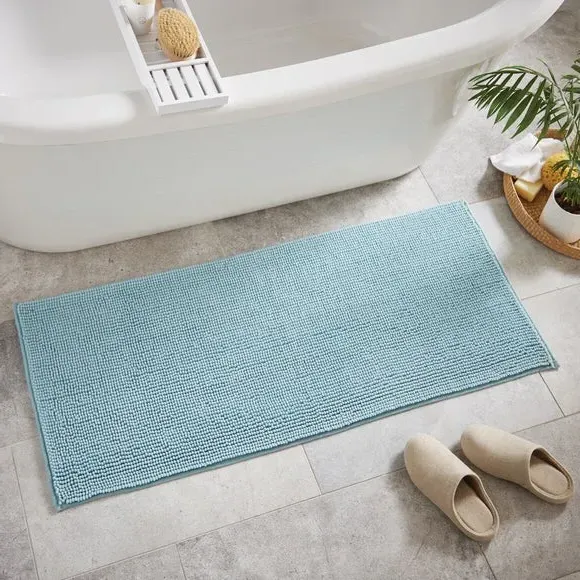 Mini Bath Runner with Bobble Texture - Duck Egg