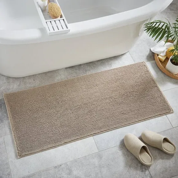 Mini Bath Runner with Bobble Texture - Pebble