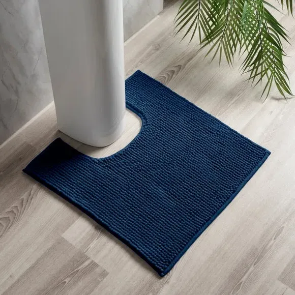 Mini Bobble Pedestal Mat - Navy, Polyester