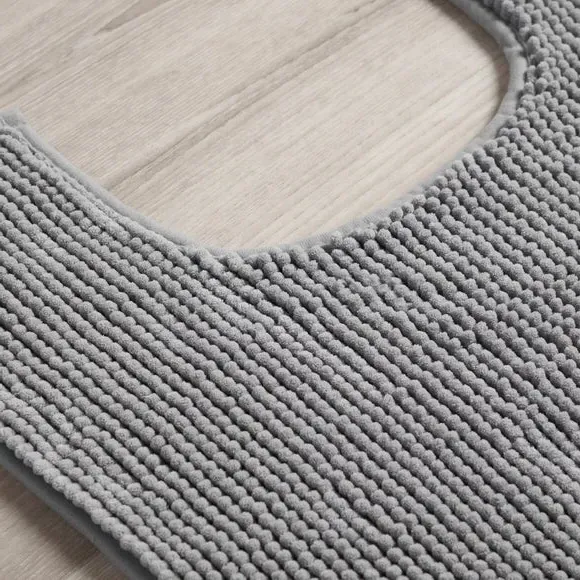 Mini Bobble Pedestal Mat - Silver, Polyester