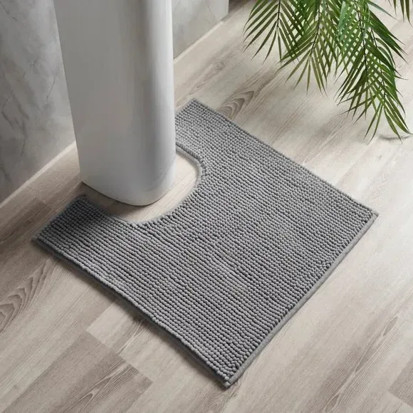 Mini Bobble Pedestal Mat - Silver, Polyester