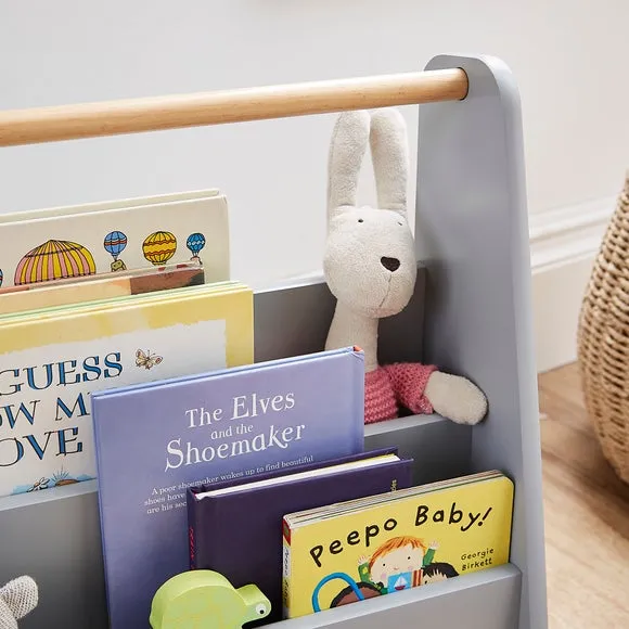 Mini Bookcase with Handle - Grey, MDF