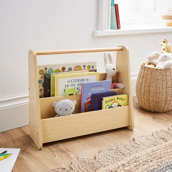 Mini Bookcase with Handle - Natural, MDF