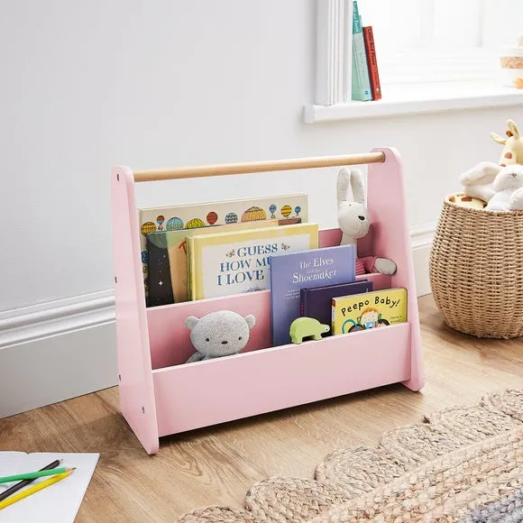 Mini Bookcase with Handle - Pink, MDF
