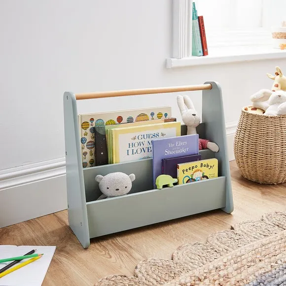 Mini Bookcase with Handle - Sage, MDF