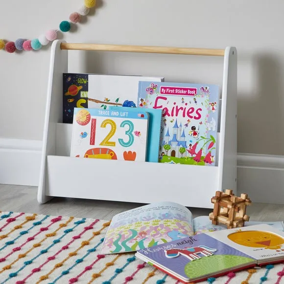 Mini Bookcase with Handle - White, MDF