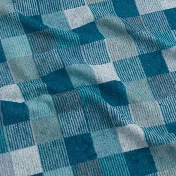 Mini Check Throw Blanket - Blue, Cotton Mix