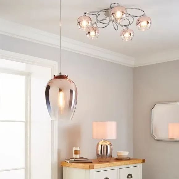 Mini Table Lamp with Ombre Base - Blush Pink, Glass