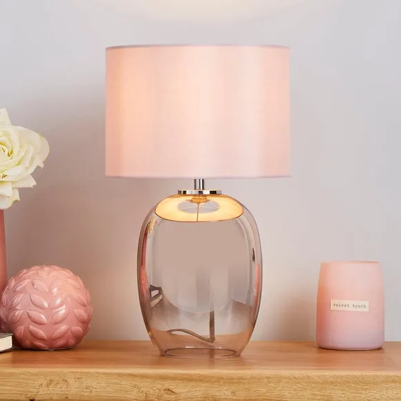 Mini Table Lamp with Ombre Base - Blush Pink, Glass image