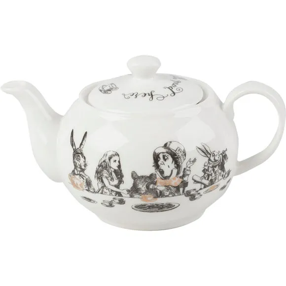 Mini Teapot with Gold Highlights - White, China