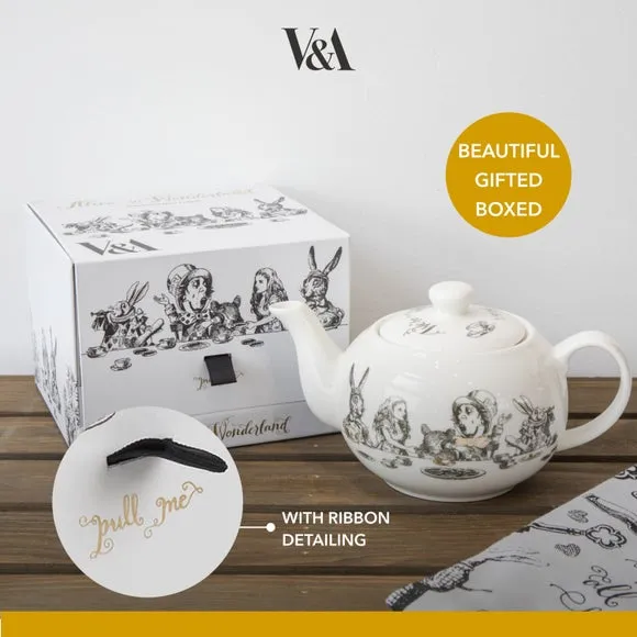 Mini Teapot with Gold Highlights - White, China