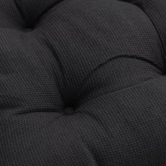 Mini Waffle Seat Pad with Ties - Black