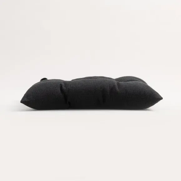 Mini Waffle Seat Pad with Ties - Black