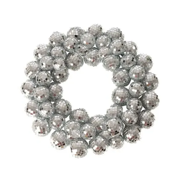 Mirror Ball Wreath - Silver