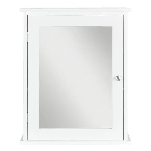 Mirror Cabinet with Shelf - White, MDF