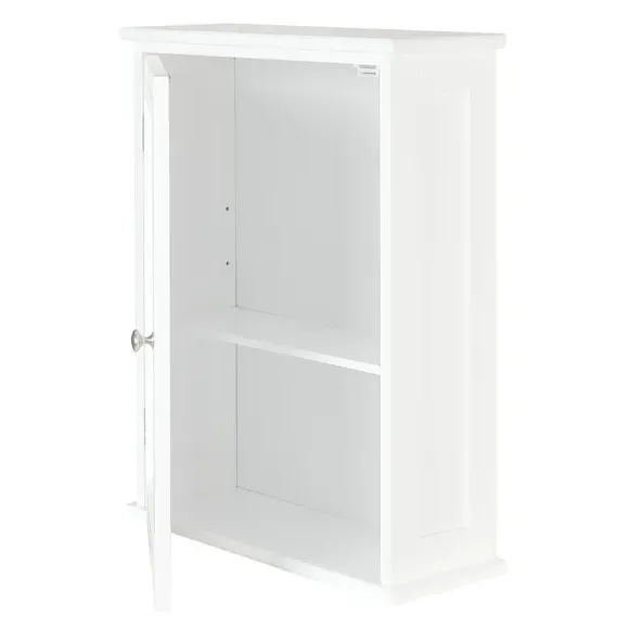 Mirror Cabinet with Shelf - White, MDF