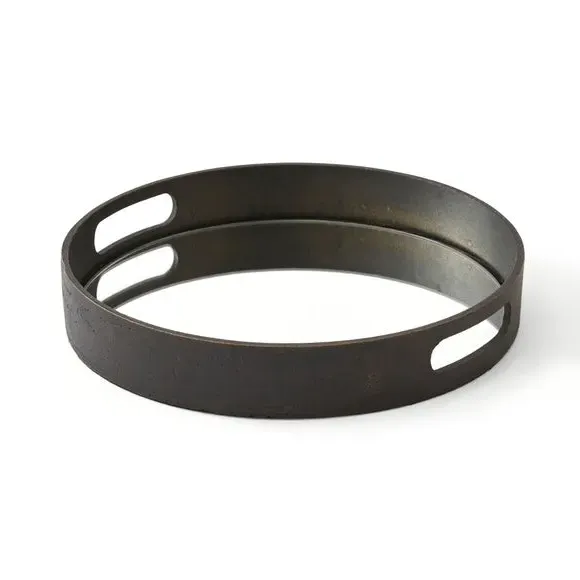 Mirror Decorative Tray - Black, Aluminium