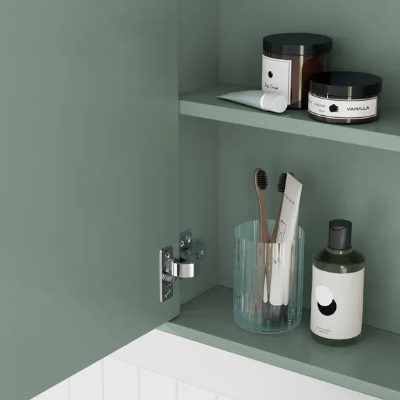 Mirror Wall Cabinet with Soft Close - Green