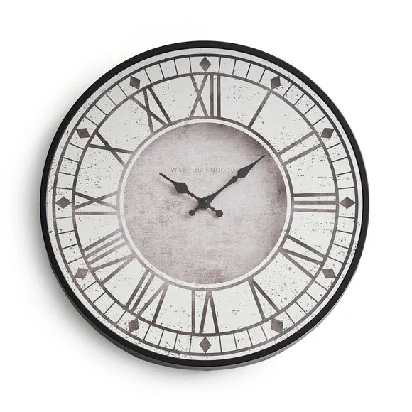 Mirrored Face Wall Clock - Grey
