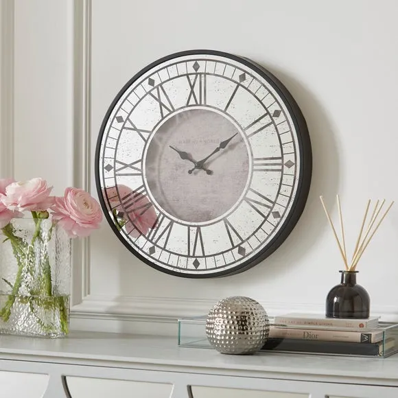Mirrored Face Wall Clock - Grey image
