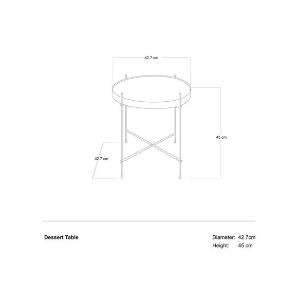 Mirrored Side Table - Black, Glass