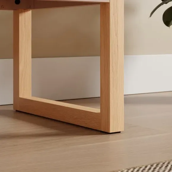 Modern Bedside Table with Shelf - Burgundy