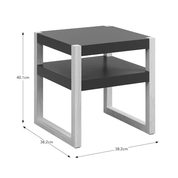Modern Bedside Table with Shelf - Burgundy