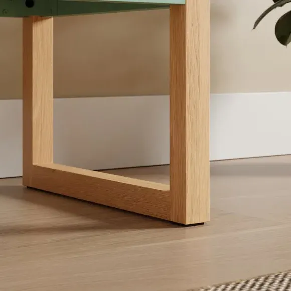 Modern Bedside Table with Shelf - Green
