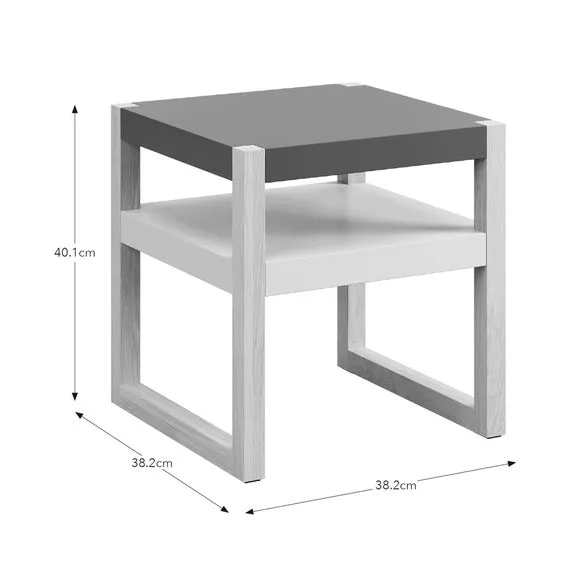 Modern Bedside Table with Shelf - Green