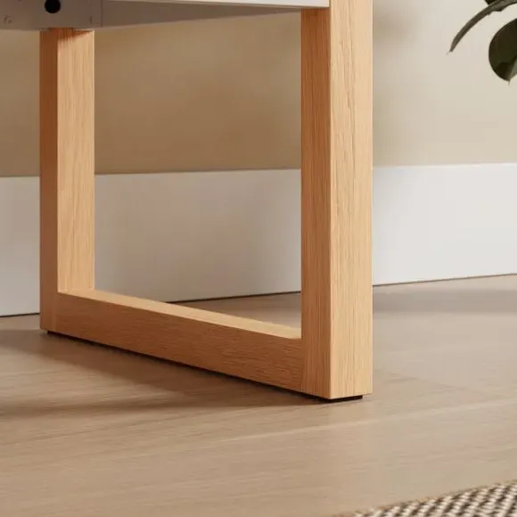 Modern Bedside Table with Shelf - Stone